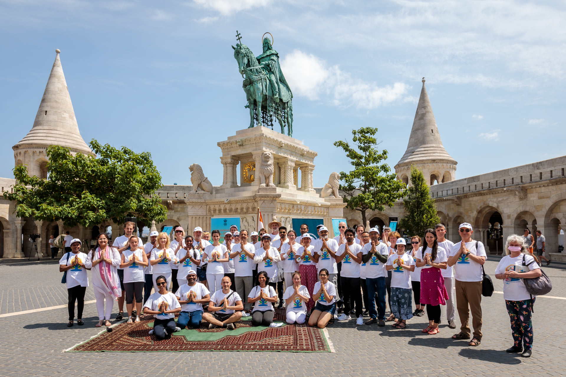 Yoga at Fisherman's Bastion, Budapest